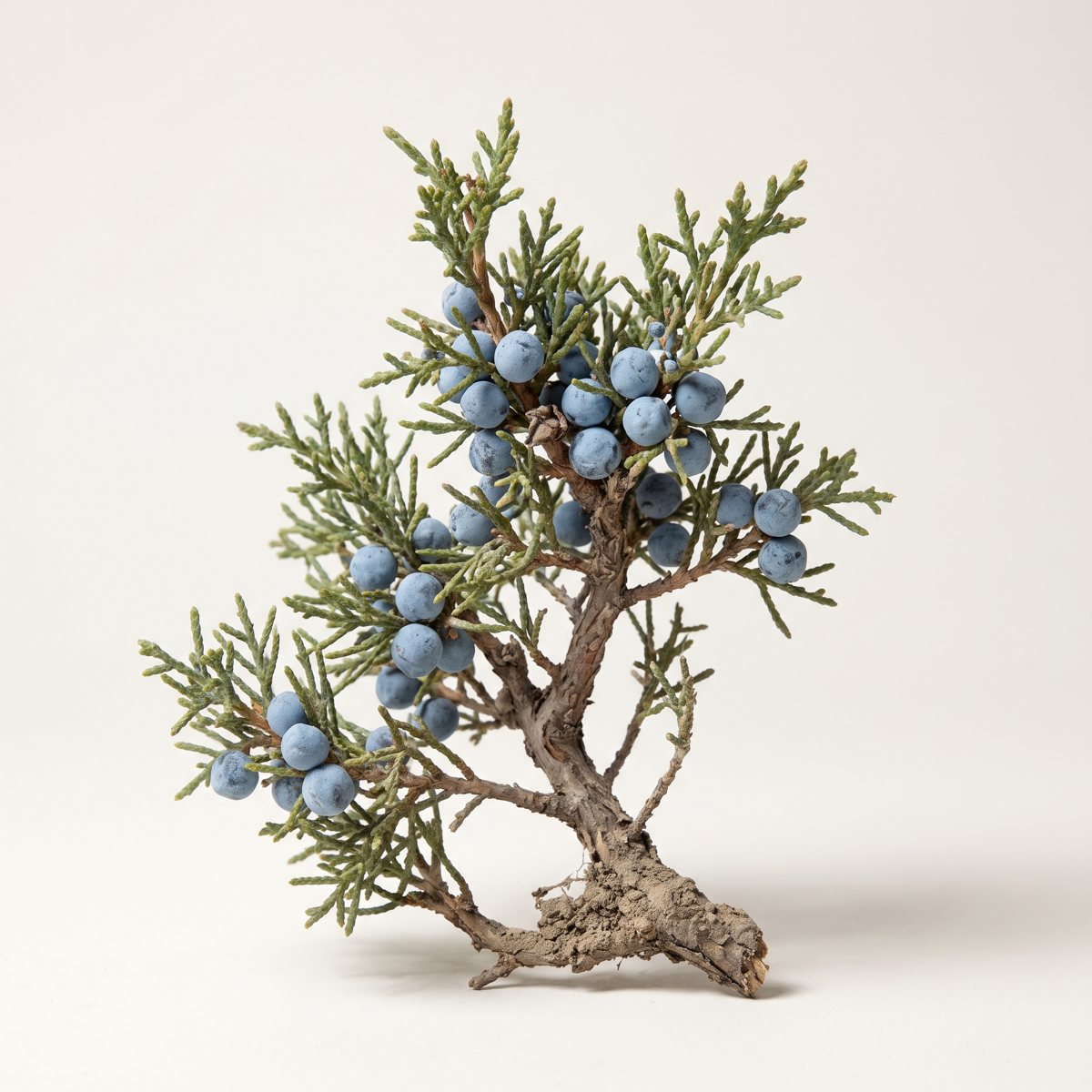 Juniper branch with dusty blue berries