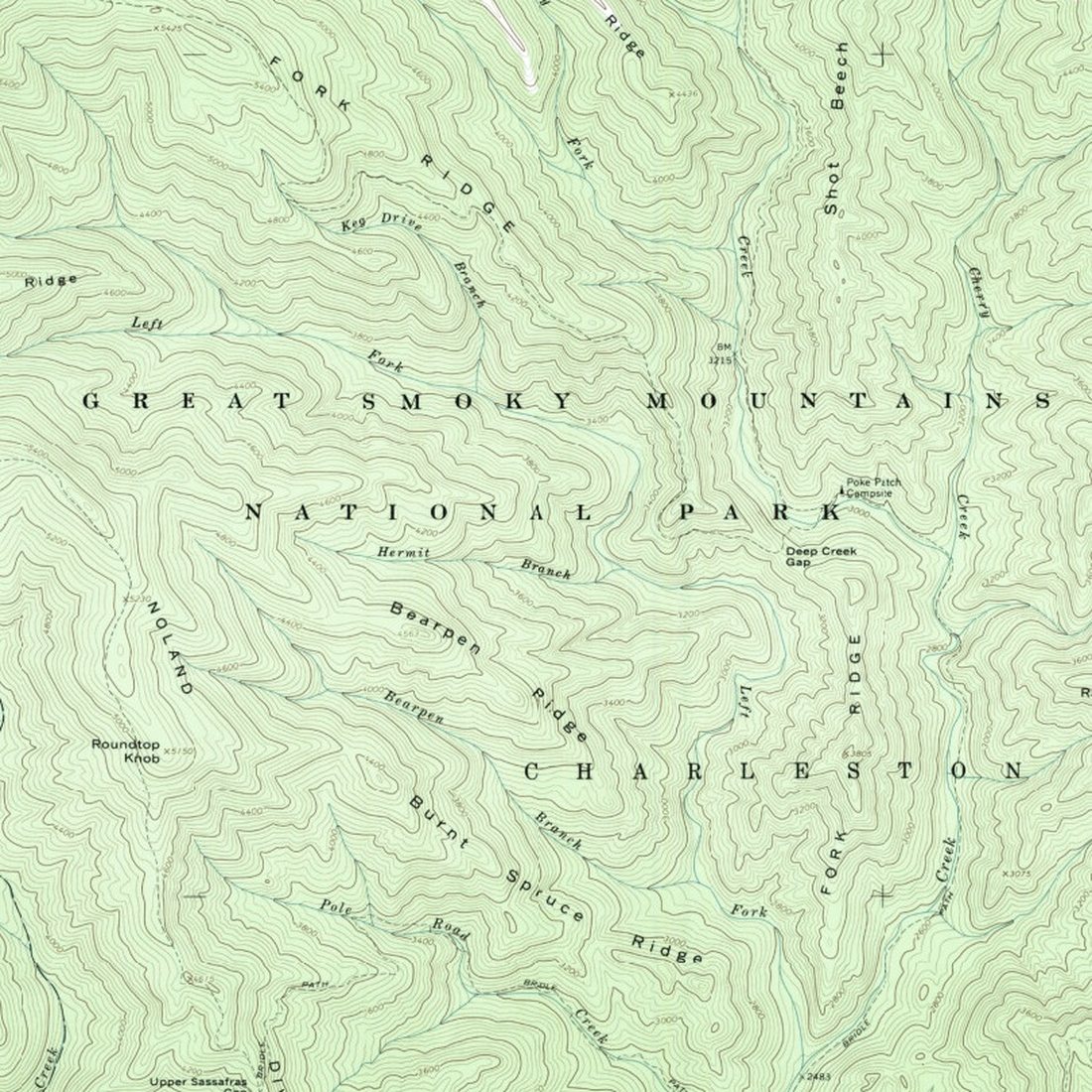 USGS Clingmans Dome, 1:24,000, 1964, the sheet around Newfound Gap